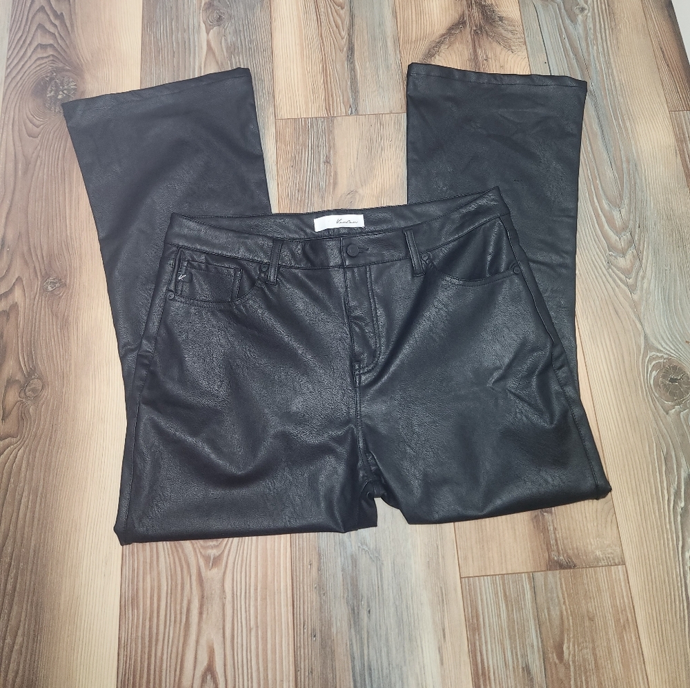 KanCan Black Faux Leather Women Jeans Size 14